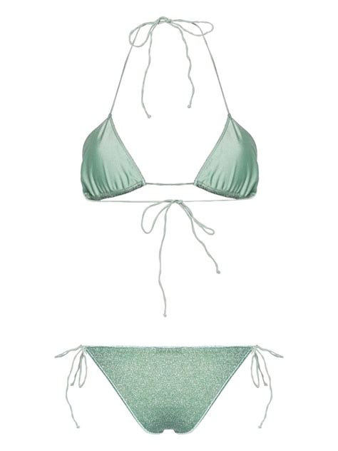 Os Ree Lumi Re Lurex Triangle Bikini Farfetch