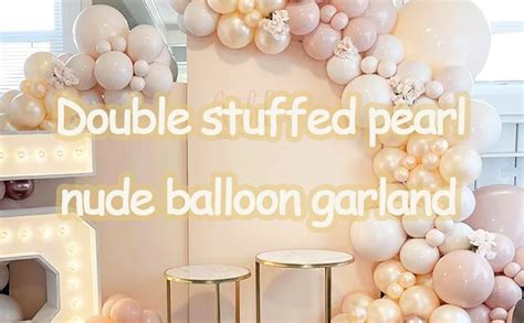 Amazon Nude Balloons Different Sizes Double Stuffed Pearl Balloon Garland Apricot Balloons