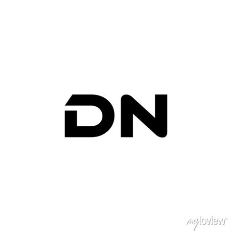 Dn Letter Logo Design With White Background In Illustrator Vector Wall