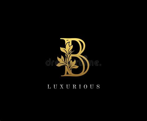 Dourado Inicial B Letra Luxuosa A Beleza Floresce O Logotipo Do