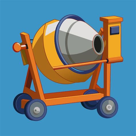 Concrete Mixer Clipart Cartoon Style Vector Illustration Premium Ai