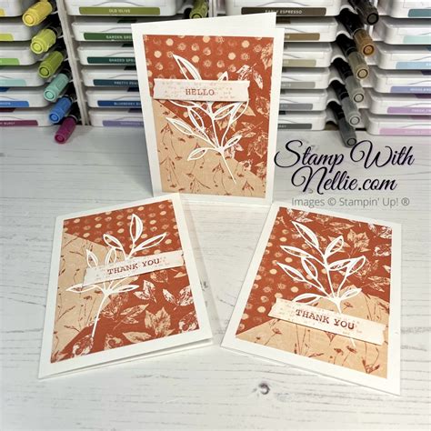 Note Cards With Fun Patchwork Backgrounds Using Inked Botanicals