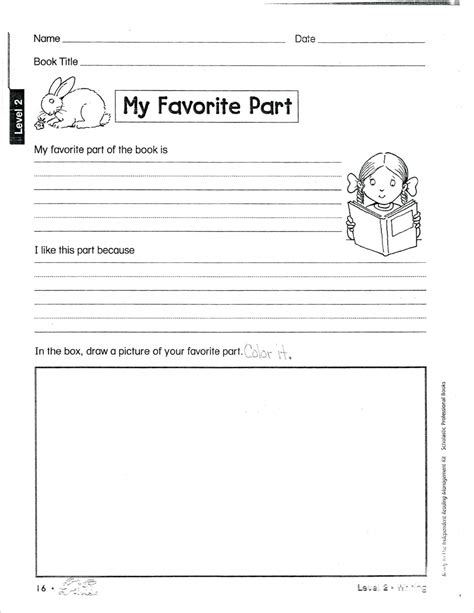 Second Grade Book Report Template