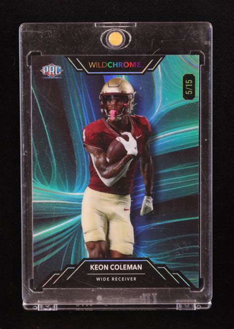 Keon Coleman 2023 Wild Card Wildchrome Teal Lava WCPA 05 15 RC