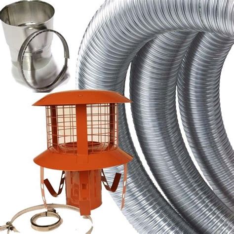 6 Inch 316 Grade Stainless Steel Flexible Flue Liner Kit Wood Burning