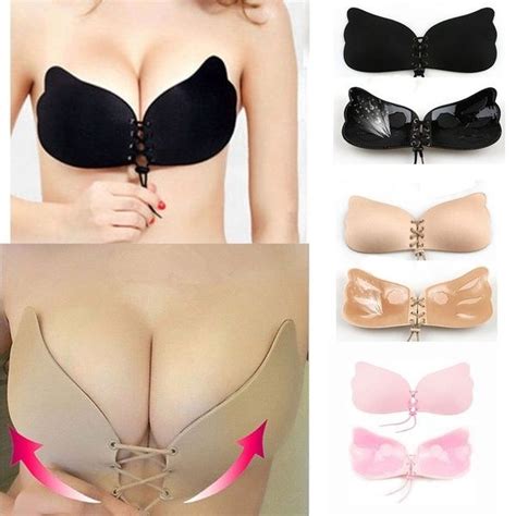 Women Silicone Adhesive Stick On Gel Push Up Bras Backless Strapless