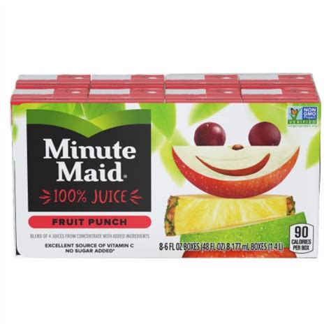 Minute Maid Fruit Punch Juice Boxes 8 Ct 6 Fl Oz Kroger