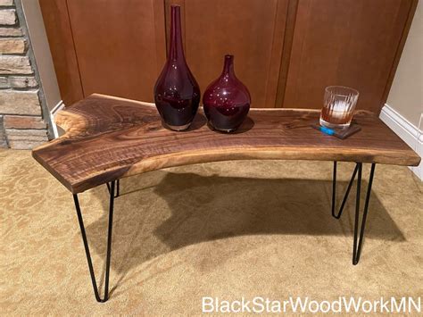 Handmade Live Edge Black Walnut Coffee Table Walnut Slab Coffee Table Etsy