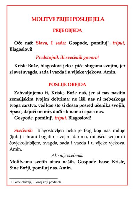 MOLITVE PRIJE I POSLIJE JELA Pdf Google Drive