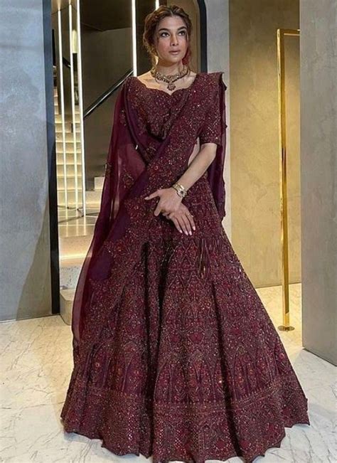 Magenta Taffeta Silk Chain Stitch Lehenga Techframework