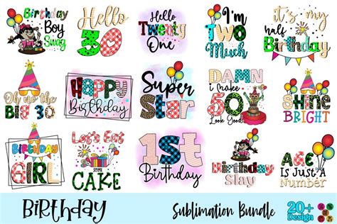 Birthday Sublimation Bundle Bundle Creative Fabrica