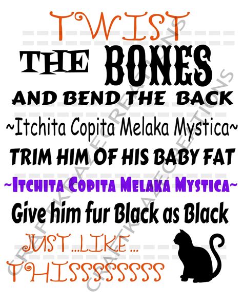 Hocus Pocus Twist The Bones And Bend The Back Svg Png Etsy