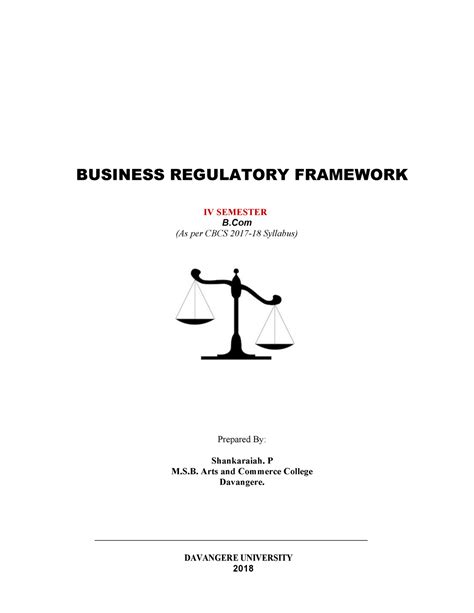 Business Regulatory Framework BUSINESS REGULATORY FRAMEWORK IV