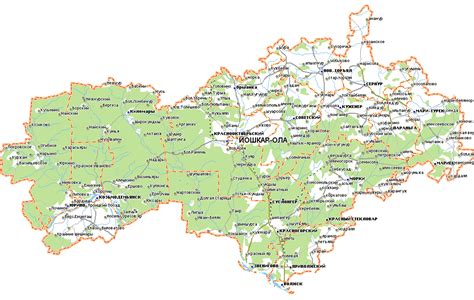 Карта республики Марий Эл