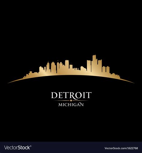 Detroit michigan city skyline silhouette Vector Image