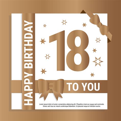 Happy 18th Birthday. Gold numerals and glittering gold ribbons. Festive ...