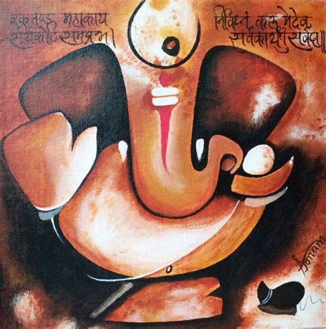 Abstract Ganesha Acrylic Painting