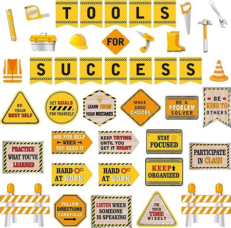 Amazon Outus Pcs Construction Bulletin Board Set Construction