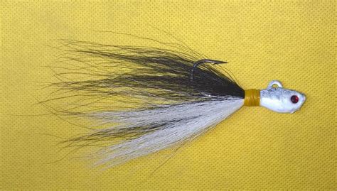 Ultra Minnow Bucktail Jig Cracked White Black Spro Swivel Striper