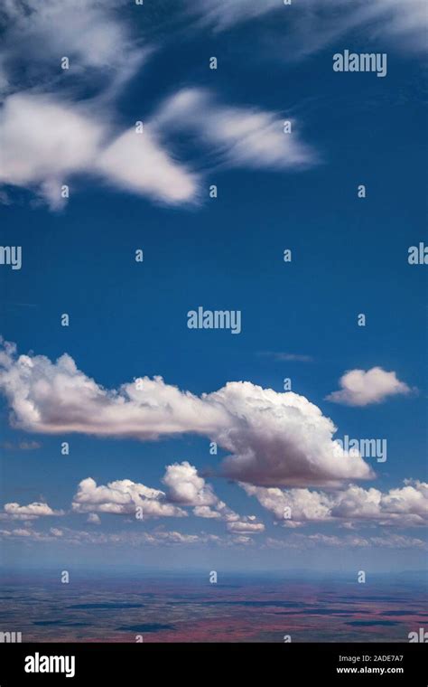 Cumulus Humilis Clouds Over The Australian Outback Casting Shadows On