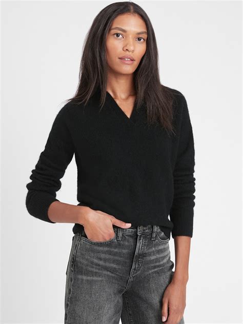 Petite Relaxed Sweater Polo Banana Republic