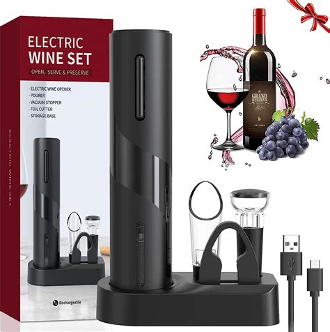 Electric Wine Bottle Opener Set Rechargeable In Gift Box Automatic