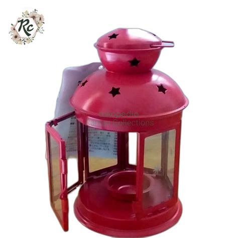 Jual Lentera Besi Penerang Dekorasi Taman Natal Wedding Red Metal