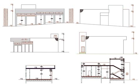 Commercial Building Sectional Elevation Design DWG File Cadbull