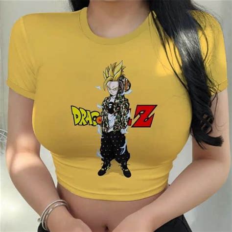 Dbz Super Saiyan Gohan Bape Shark Yellow Sexy Crop Top