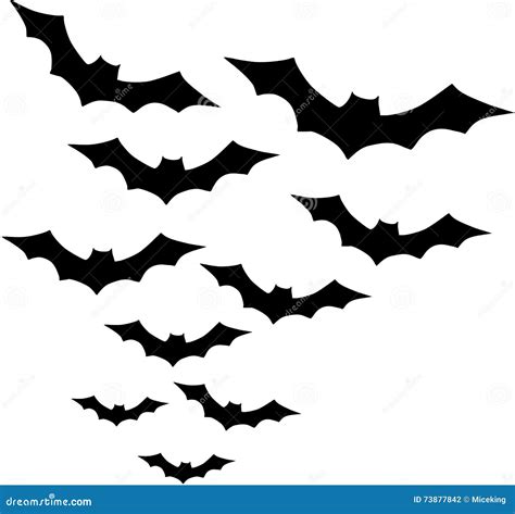 Group Of Bats Stock Vector Illustration Of Flying Halloween 73877842