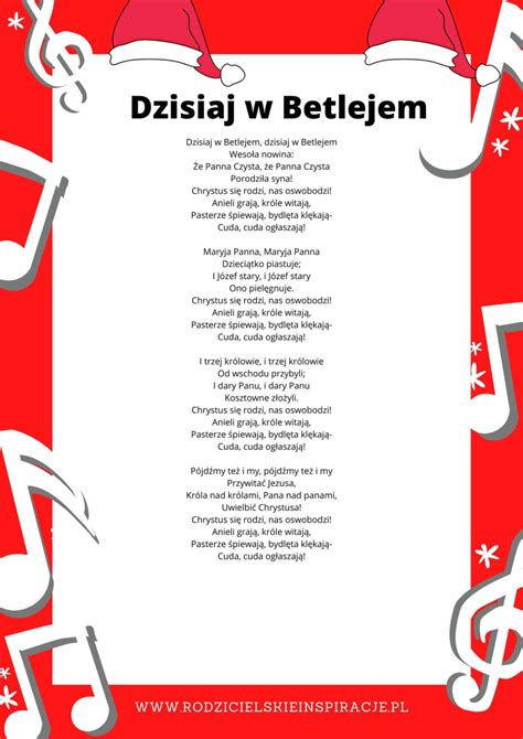 Dzisiaj W Betlejem Tekst Kol Dy Pdf Do Druku Rodzicielskieinspiracje Pl