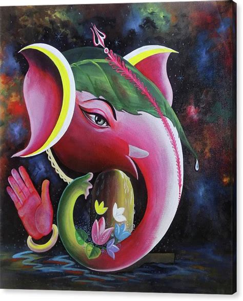 Ganesha Abstract Painting Ganesha Canvas Painting Ganesha - Etsy