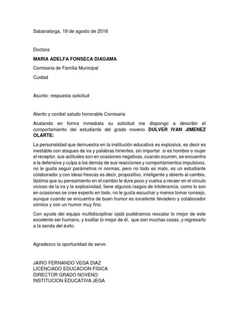 Carta Comisaria Pdf