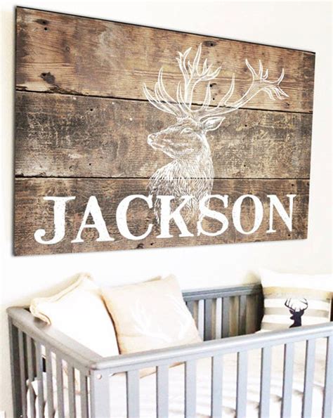 Personalized Woodland Nursery Name Sign Kids Room Name Sign