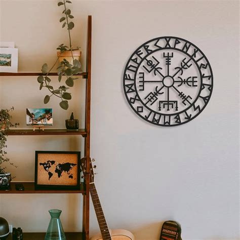 Vegvisir Wayfinder Metal Wall Art Vegvisir Runic Metal Wall Etsy