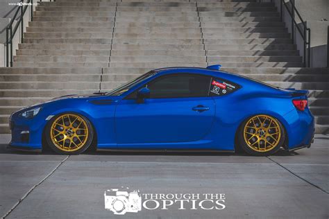 Stance Is Everything Custom Blue Subaru Brz On Gold Avant Garde Wheels