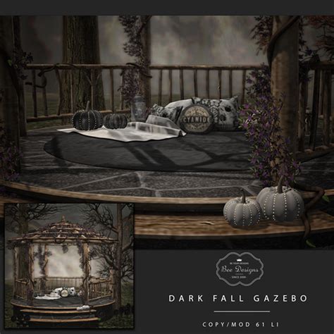 Second Life Marketplace Bee Designs Dark Fall Gazebo Pg