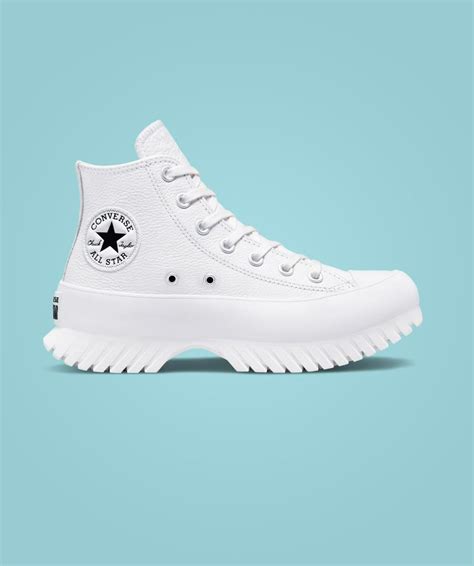 Tenis Converse De Plataforma Lugged Blancos En Bota De Piel Para Mujer