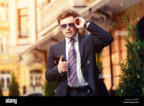 Handsome Mature Businessman Outdoor Stock Photo Alamy