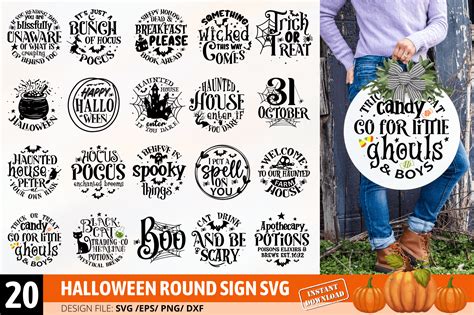 Halloween Round Sign Bundle Graphic By Regulrcrative Creative Fabrica