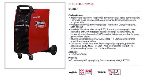 Lincoln Speedtec 215C K14146 1 Ceny I Opinie Na Skapiec Pl