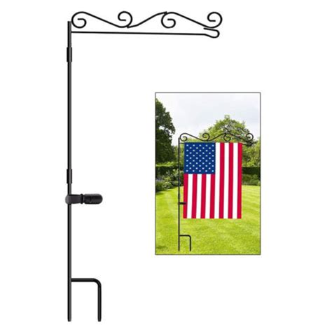 Garden Flag Stand Holder Yard Flag Pole With Clip Anti Wind Flag Stand