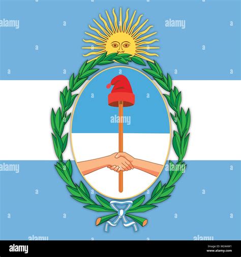 Argentina escudo y bandera símbolos oficiales de la nación Imagen