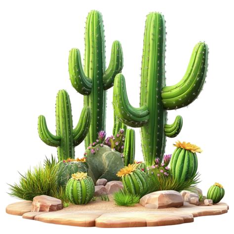 Desert Cactus Scene Ai Generative 49175761 Png