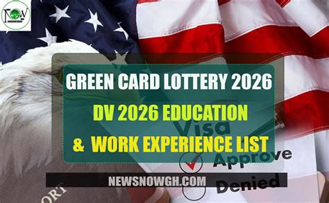 Green Card Lottery Dv Education Work List