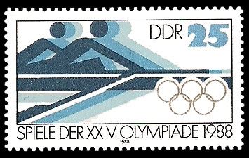 Spiele Der Xxiv Olympiade Rudern Briefmarke Ddr