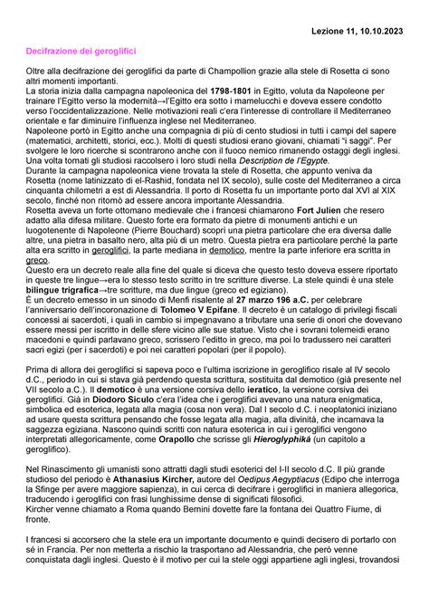 Lezione 11 Decifrazione Dei Geroglifici Lezione 11 10 Decifrazione