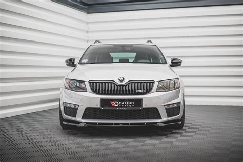 Maxton Design Spoiler Pod Přední Nárazník Ver 3 Pro Škoda Octavia Rs Mk3 Carbon Look Escape6