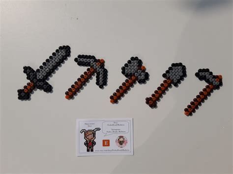 Minecraft Tools Perler Beads Etsy