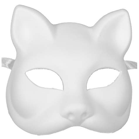 WHITE CAT MASK - Blank Arts and Crafts Masks - VENETIAN - Walmart.com ...